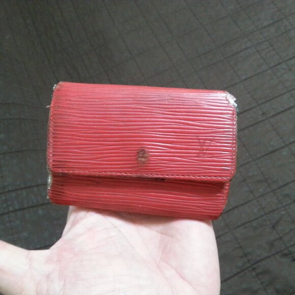 Vintage LV Louis Vuitton Epi Leather Key Holder Case Red Unisex Women's Men's - Picture 1 of 16